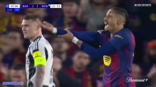 莱万双响助巴萨7-2横扫纽卡斯尔联 欧冠赛场失误